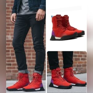 Adidas AF 1.3 Primeknit Boots Scarlet Red Sock 8